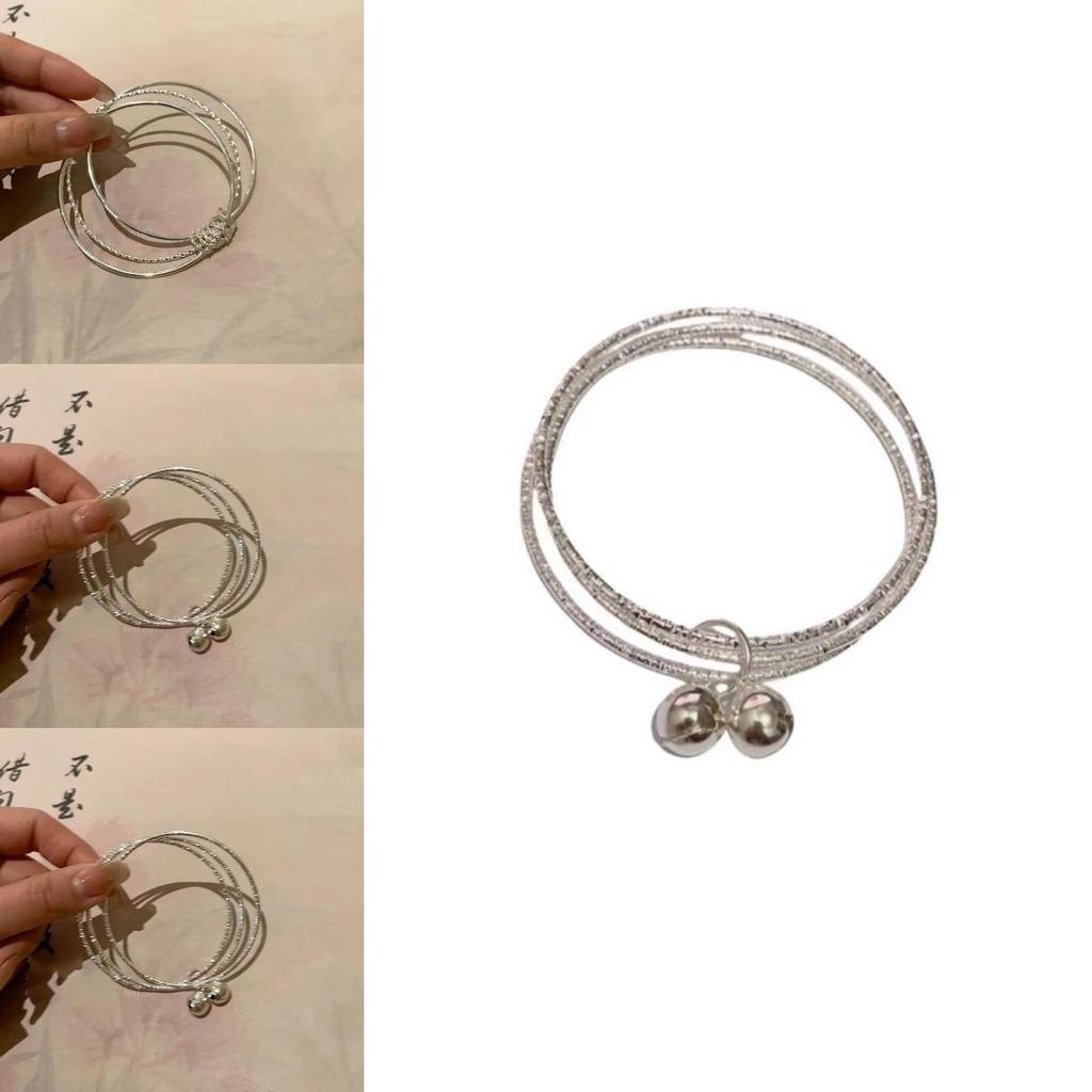 Chic Triple Bell Charm Bracelet For Women High-end Plated Alloy Jewelry
