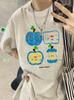 Milk Yellow Cotton Short-sleeved T-shirt Women's New Summer American Loose Niche Design Half-sleeved Top Ins