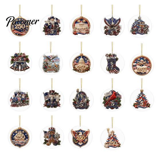 Restaurant Hotel Christmas Decorations 250th Anniversary Acrylic Hanging Ornament, Double Side Printed Festive Holiday Decor Thoughtful Gift for Loved