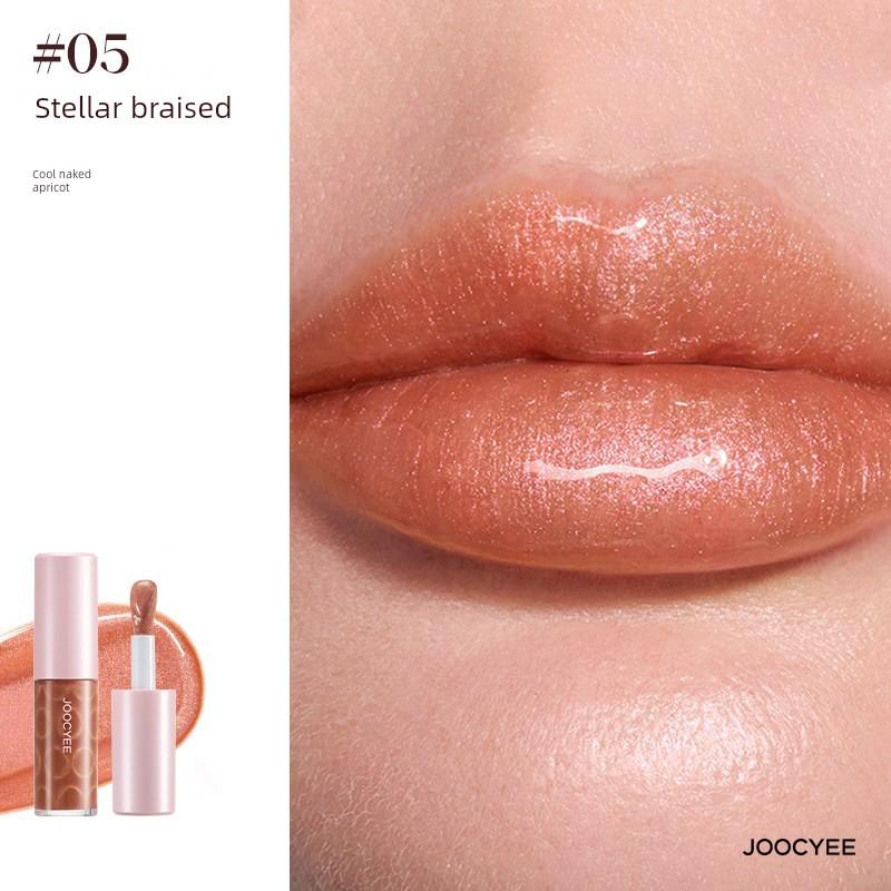 Official Genuine Product! Joocyee Fermented Cat-Eye Lip Gloss, Layered Lipstick, Glossy Mirror Lip Glaze, Fine Shimmer Lip Gloss for Women