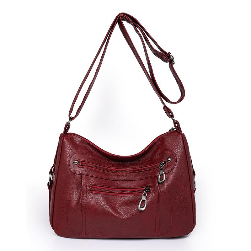 Urban Simple Women's Bag PU Soft Leather Messenger Bag Fashion Casual Shoulder Small Square Bag