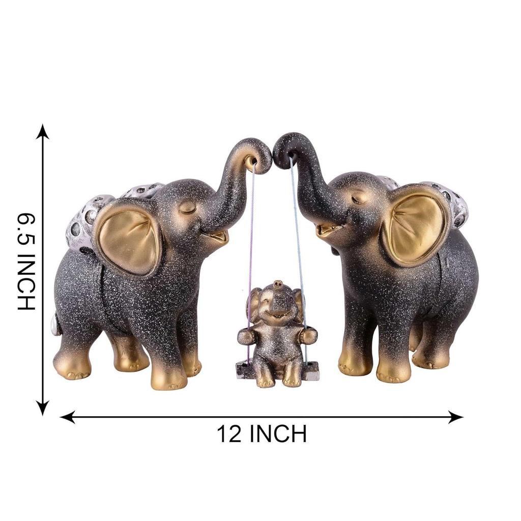 Resin Set of 3 Elephent Showpiece for Home Decoration Items Table Décor Living Room Gift Boxes for Weddings, Parties, Housewarming