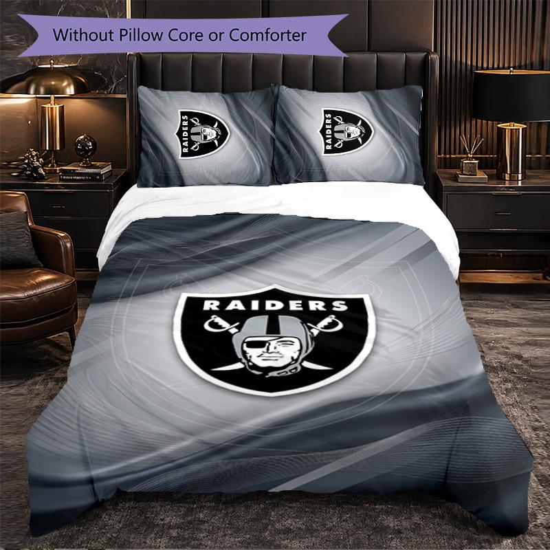 Set Biancheria da Letto 3 Pezzi in Microfibra con Motivo Las Vegas Raiders Decorazione Copripiumino per Camera da Letto Uso Domestico