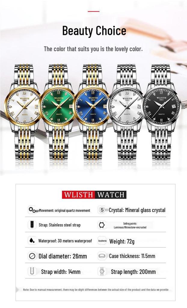 Wolis Men's Waterproof Quartz Stainless Steel Automatic Watch
