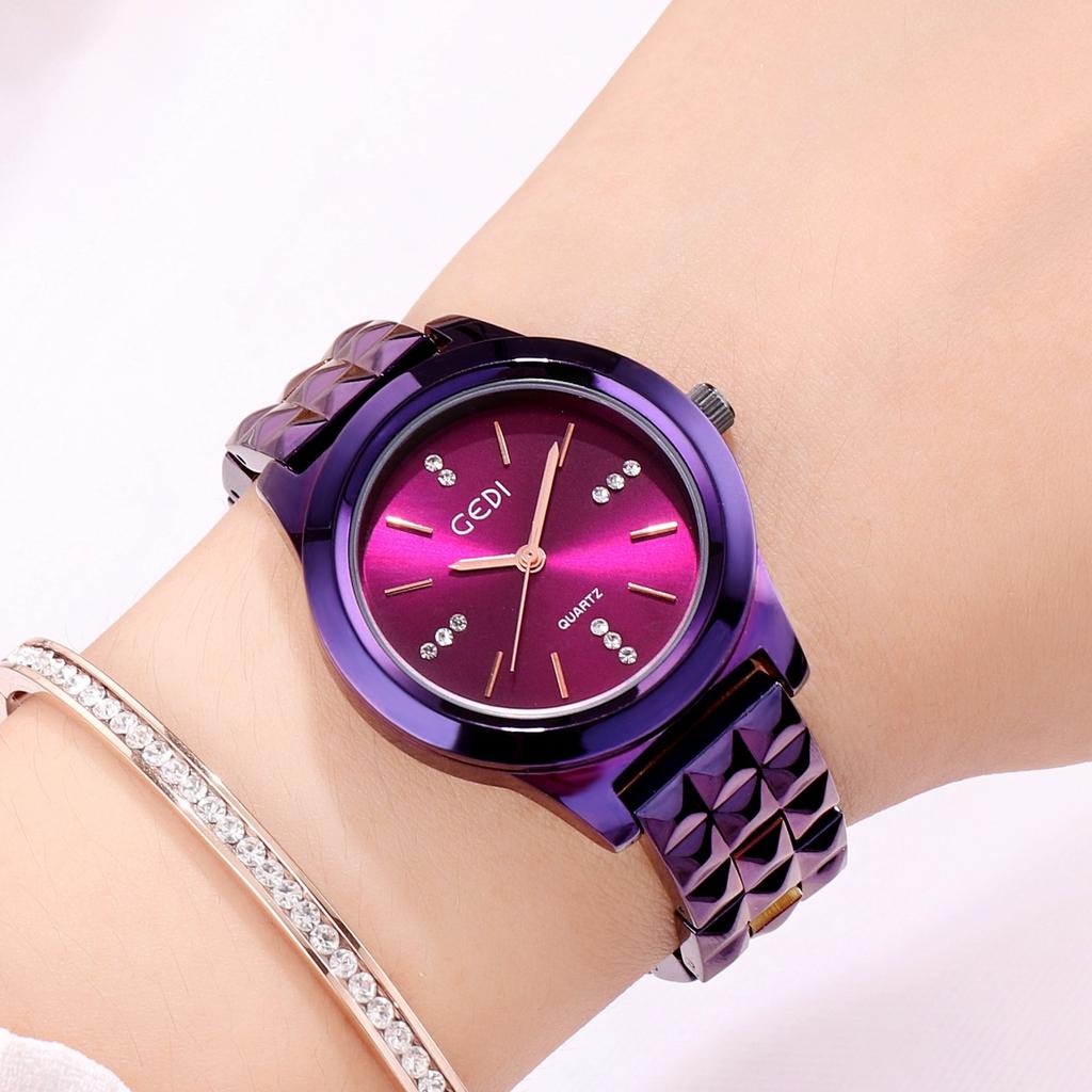 Retro High-Value Watch Women'S Light Luxury Rhinestone Dial Waterproof Quartz Watch