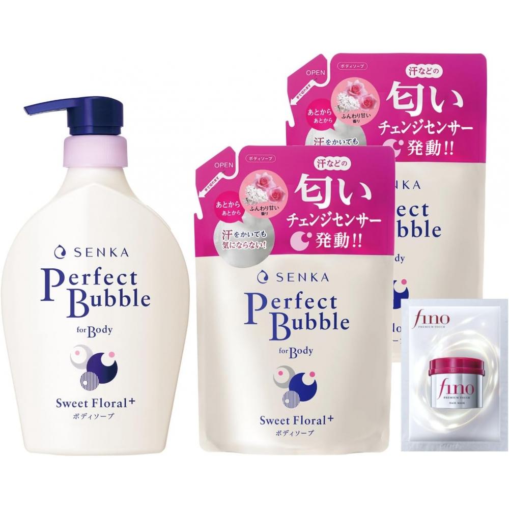 Senka Perfect Bubble Гель для душа Сладкий цветочный 500 мл + Сменный блок 350 мл X 2 шт.
