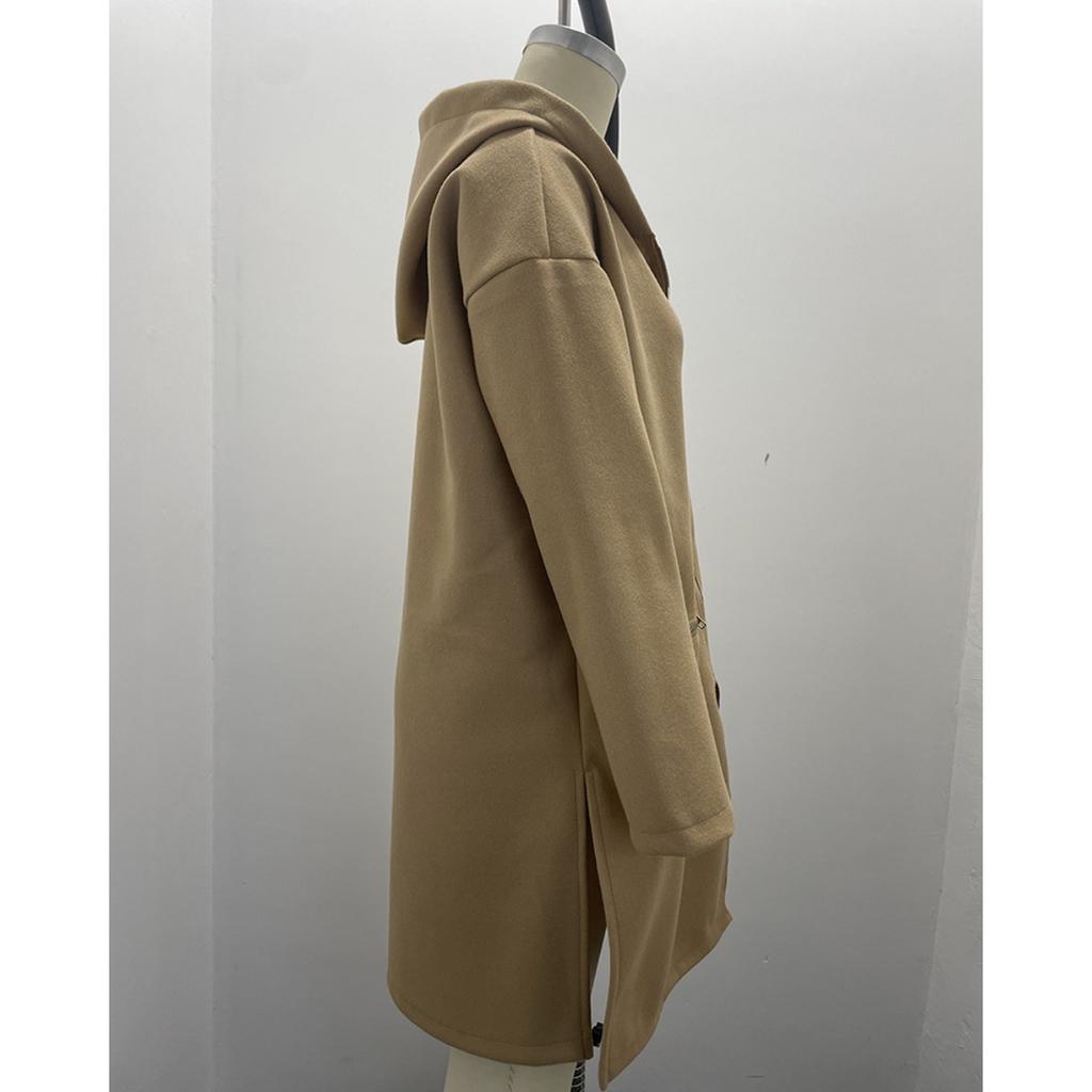 Fall Winter Women's Oversized Long Sleeve Hooded Mid-length Cardigan Coat Casual Fashion Outerwear for Women