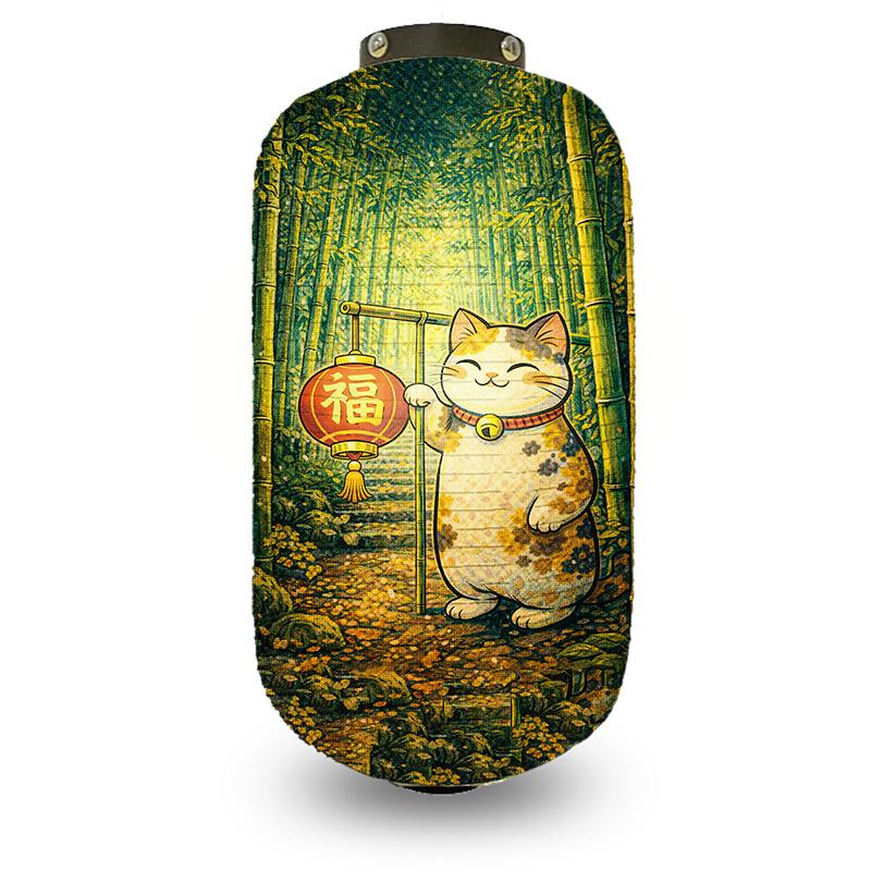 Japanese Style Lantern Japanese Hanging Happy-neko Lanterns Cloth Long Traditional Restaurant Bar Hotel Festival Decoration