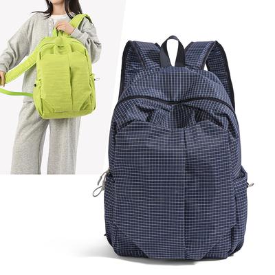 Nylon Pendlerrucksack Leicht Outdoor Großvolumig Check Studentenrucksack