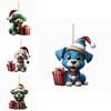 Christmas Dog Car Pendant Acrylic Ornament With Cartoon Style For Vehicle Decor