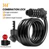 361 Degrees Bike Lock 4 Digit Code Combination Cable Lock Stronger Anti Theft Bike Cable Locks for Bicycle MTB Electric Scooter 4