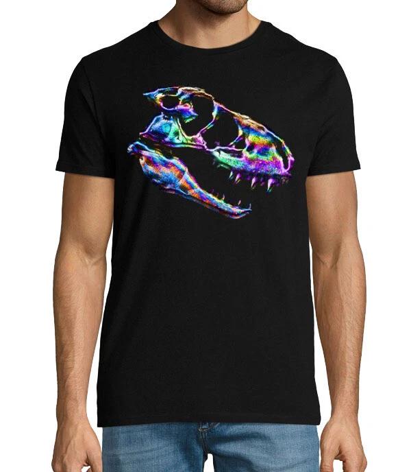 Petrol Spill TRex Dinosaur Skull Unisexs TShirt S