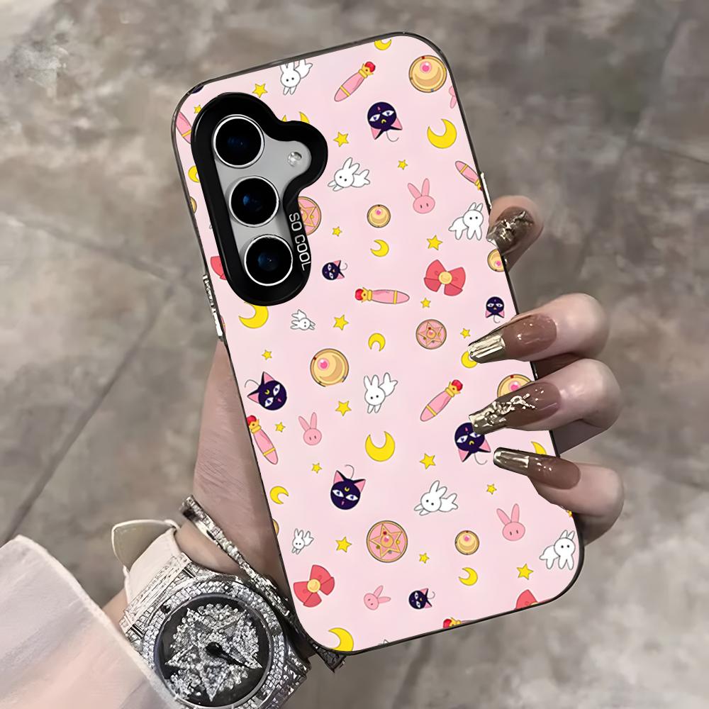 Anime S-Sailors Moons Handyhülle Für Samsung S25 Ultra S23 S22 S21 S20 Ultra Plus S24 Fe A54 A55 Farbe Silber Hülle