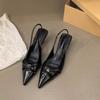 Fashion New Women's High Heel Shoes Fashion Slip-on Women's High Heels Pumps Solid Office and Career Sexy Pointed Toe Heeled Sandals