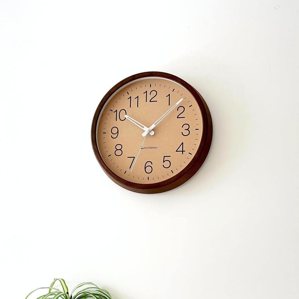 KATOMOKU muku clock 2 Brown Wall Continuous Second Diameter km-45BRRC Clock, Hand, 30.0cm (Radio-controlled)