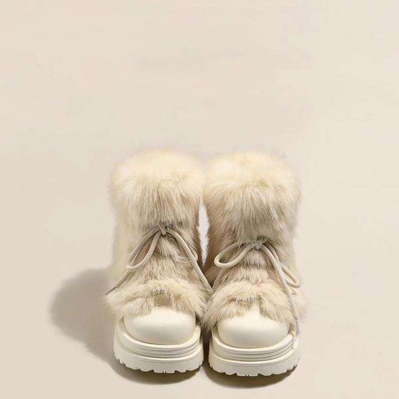 Women Snow Boots Ankle Fur Winter Anti Slip Snow Boot Women's Winter Thick Bottom Short Shoes