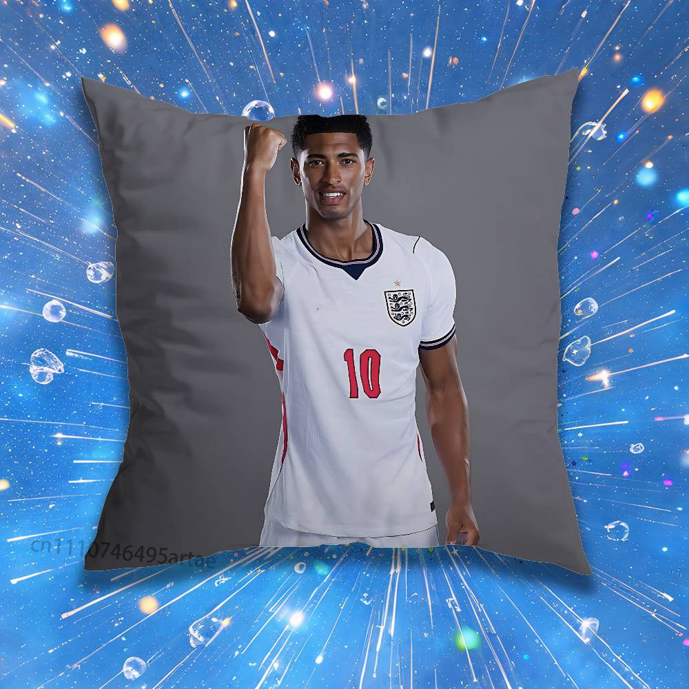 England English Zidane J-Jude Bellingham Pillow Case For Bedroom Car Office Decoration Living Room Sofa Cushion Cover Suitable