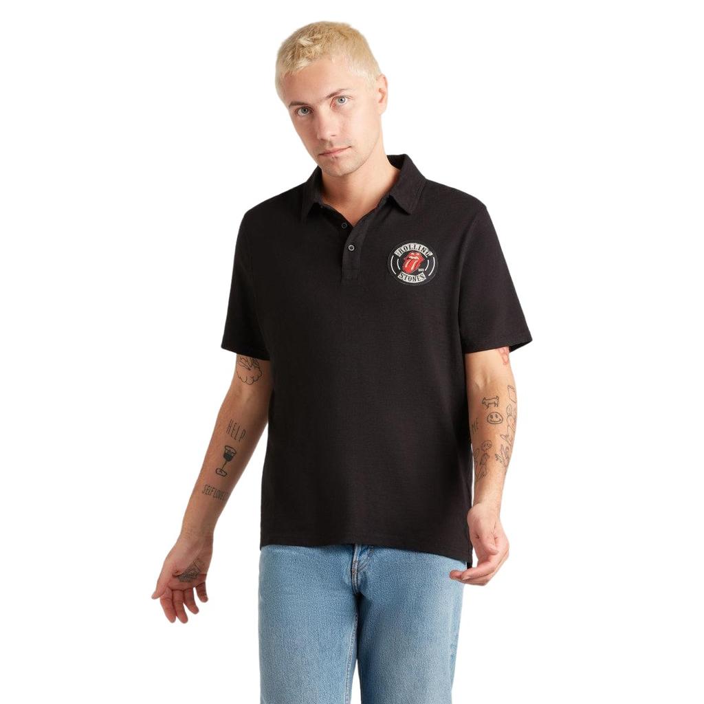 Amplified Mens The Rolling Stones Slub Polo Shirt