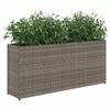 Vidaxl Garden Planter With 2 Inserts, Grey, 90X20X40 Cm, Pe Rattan