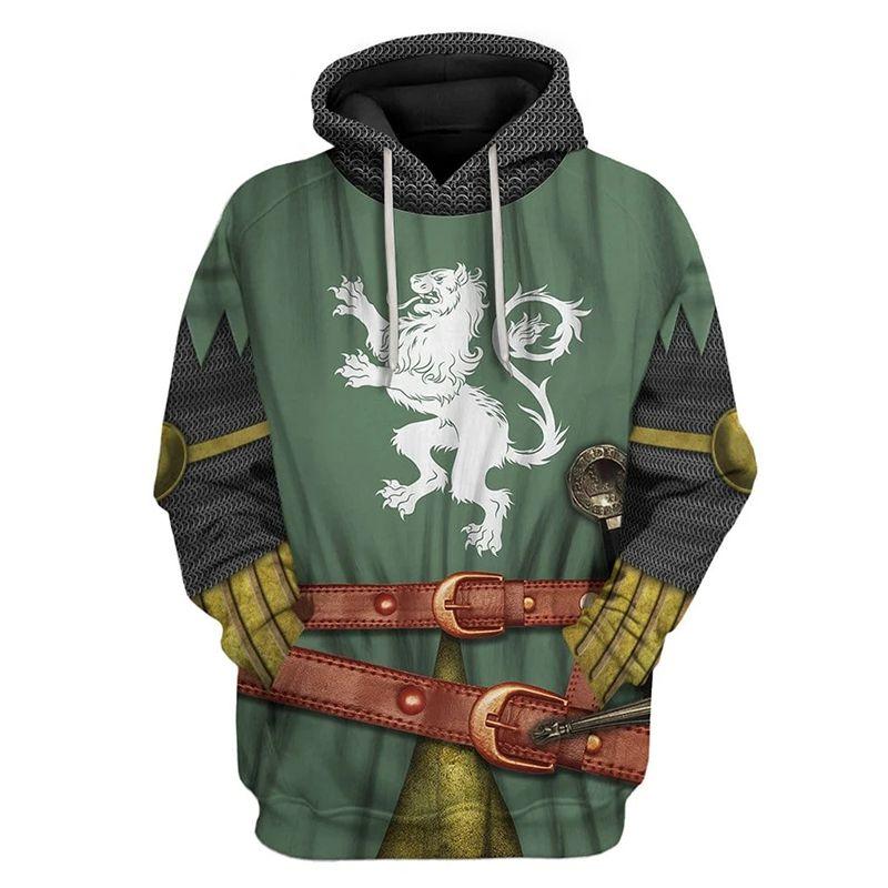 Medieval Hoodie Knight 3d Printed Seatershirt Hooded Pullover Men Women Tops