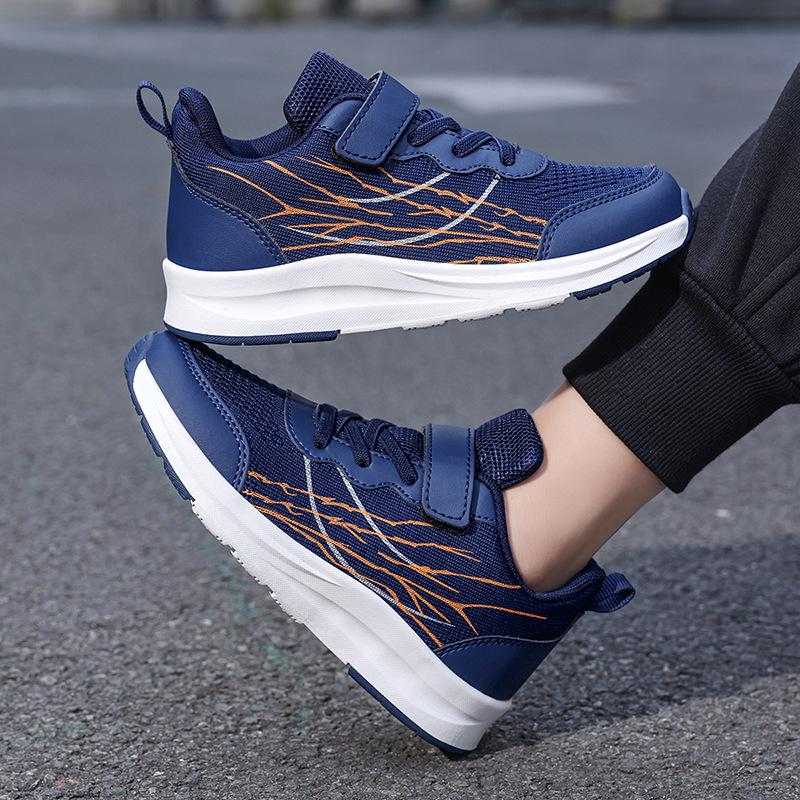 Boys' Breathable Knit Canvas Running Shoes - New Style, Trendy, Wear-Resistant, Flat-Soled Youth Sports Footwear