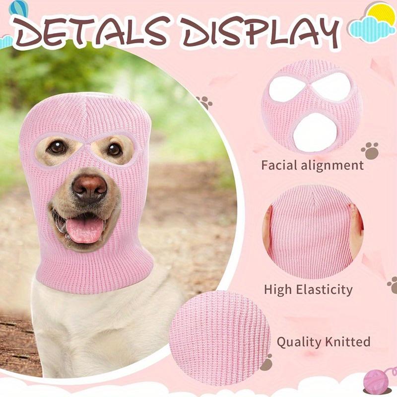 1pcs Quirky Dog Mask, Knitted Dog Ears Warm Hat Dog Thief Mask Fun Pet Role Play Suitable for Medium and Large Dogs