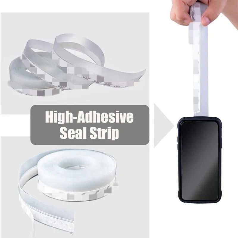 Self Adhesive Door Seal Strip 5M 10M Length Weatherstrip Windproof Dustproof Window Bottom Gap Cover Tape for Home Improvement