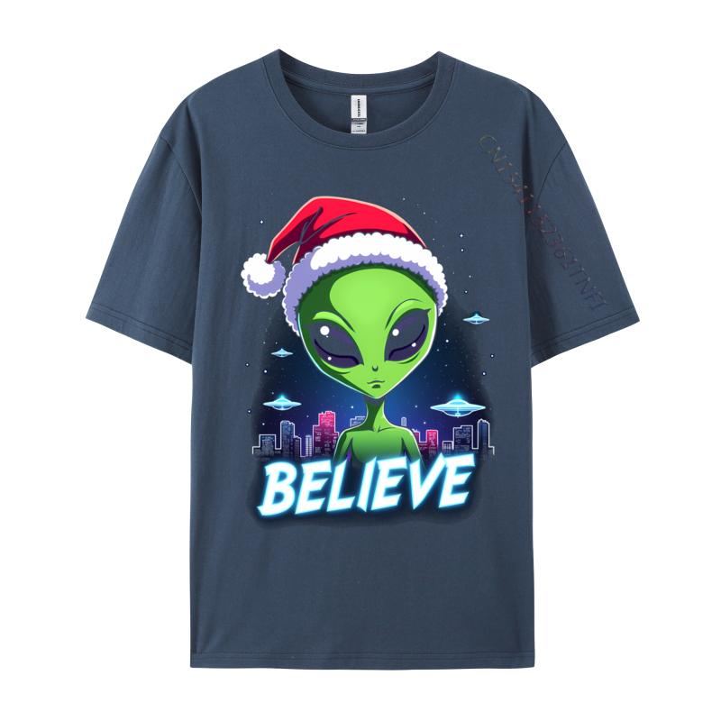I Want To Believe Aliens Ufo Area 51 Roswell Alien Christmas 4 Print Men 2024 New Custom Tops Shirt Camisa Pure Cotton T Shirt