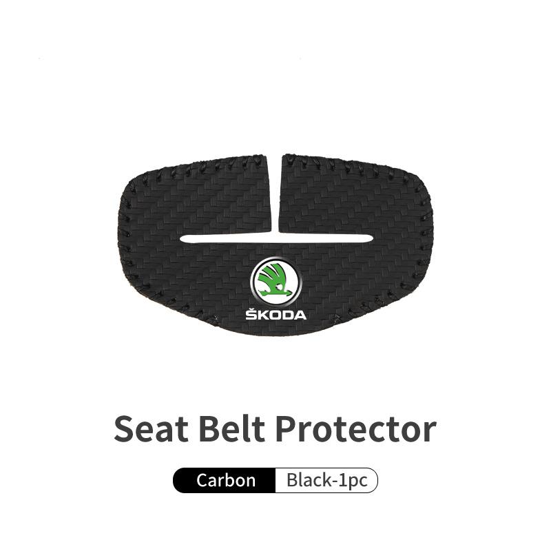 Leather Car Safety Belt Buckle Protector Anti-Scratch Cover Auto Accessories For Skoda Octavia A5 A4 Mk1 2 Fabia Superb Rapid