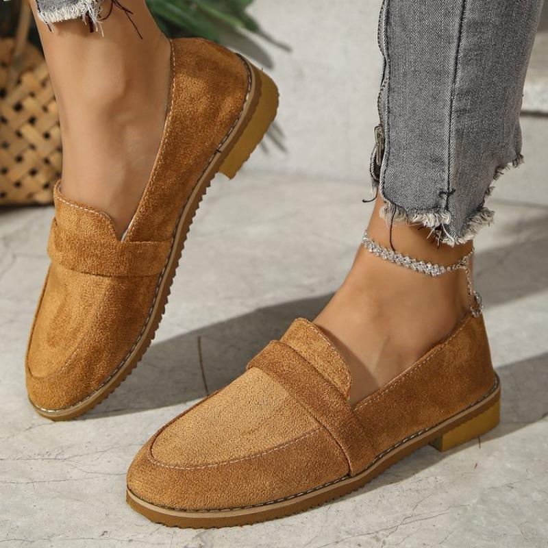 Large size casual single shoes women's spring and autumn new one-pedal low-heeled Doudou shoes women