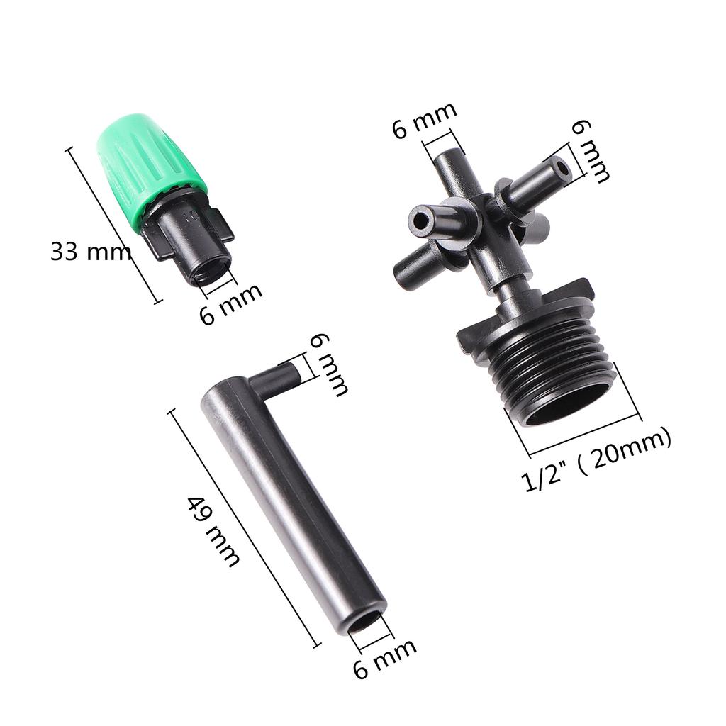Garden Irrigation Misting System Watering Atomizing Sprayer 5-Way Wide Range Atomization Fogger Nozzle Cooling Humidify Supplies