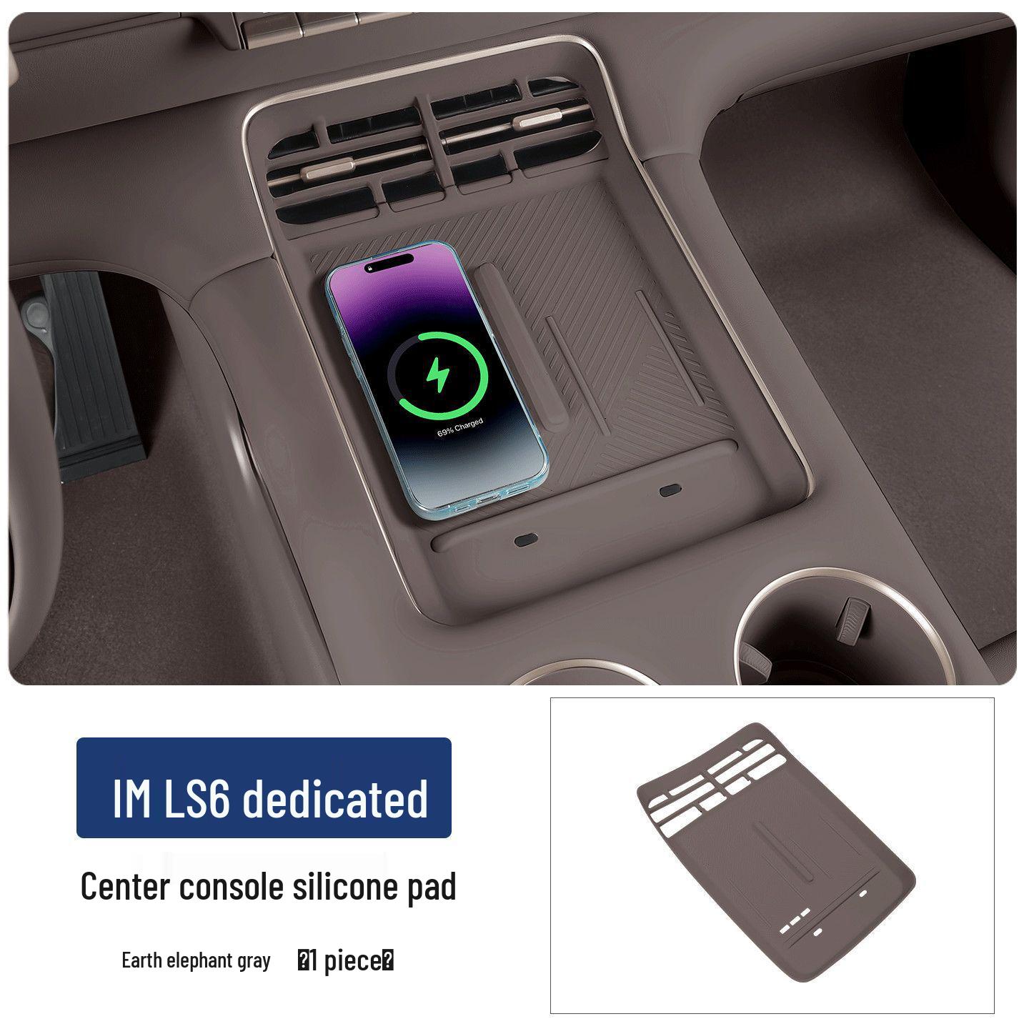 Silicone Mat for ZEEKR LS6/L6 Wireless Charging & Cup Holder (23-26 Model)