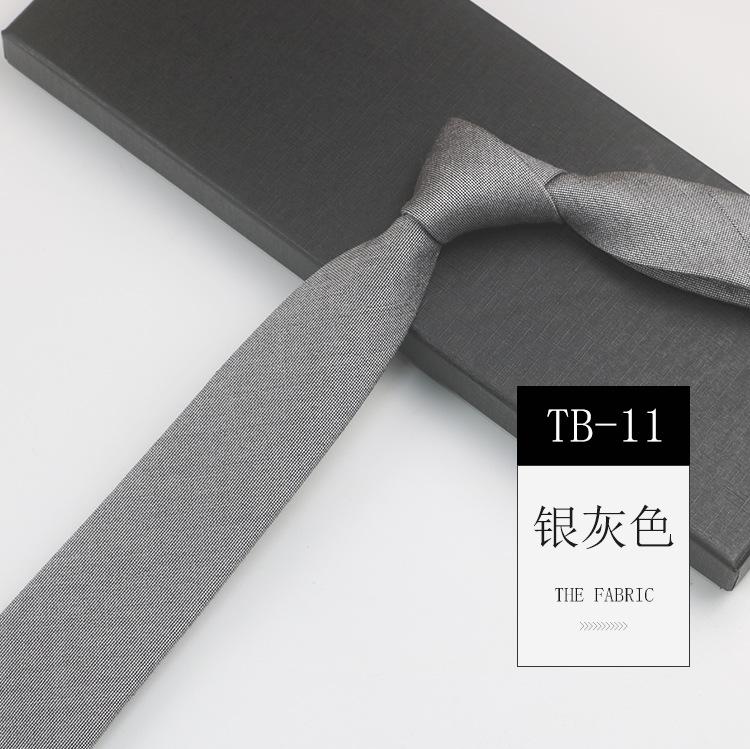 

Однотонный галстук Мужской Ретро Школьная форма Костюм Серый Черный Однотонный Узкий 6 см Ручной работы Хлопковая ткань