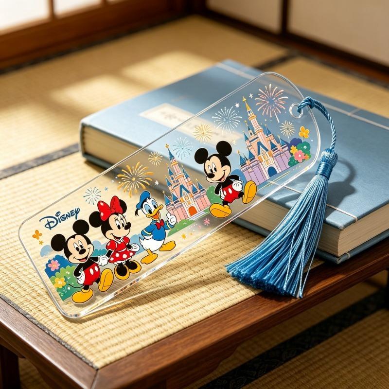 Disney Mickey and Minnie Acrylic Page Marker Design As A Reading Aid for Book Lovers and Teens with Tassel Accents