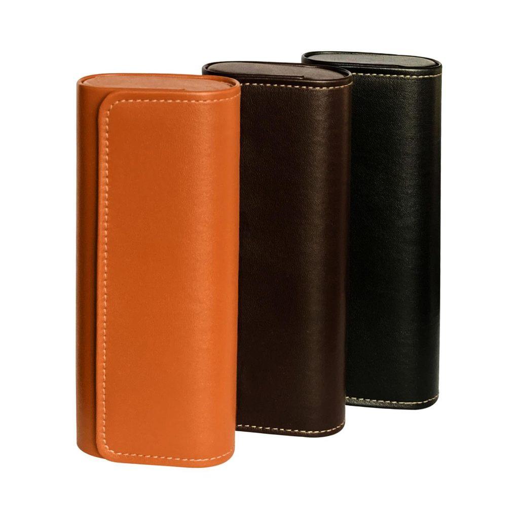 Leather Eyewear Case Travel Storage Organizer With Keychain For Men Women Children
