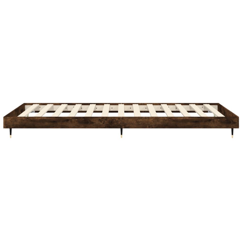 Bed Frame without Mattress Smoked Oak Finish 90 x 190 cm Engineered Wood