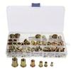 175Pcs Boxed Flat Vertical Grain Rivet Nut M3-M10 Color Zinc Plated Carbon Steel Blind Rivnut Set