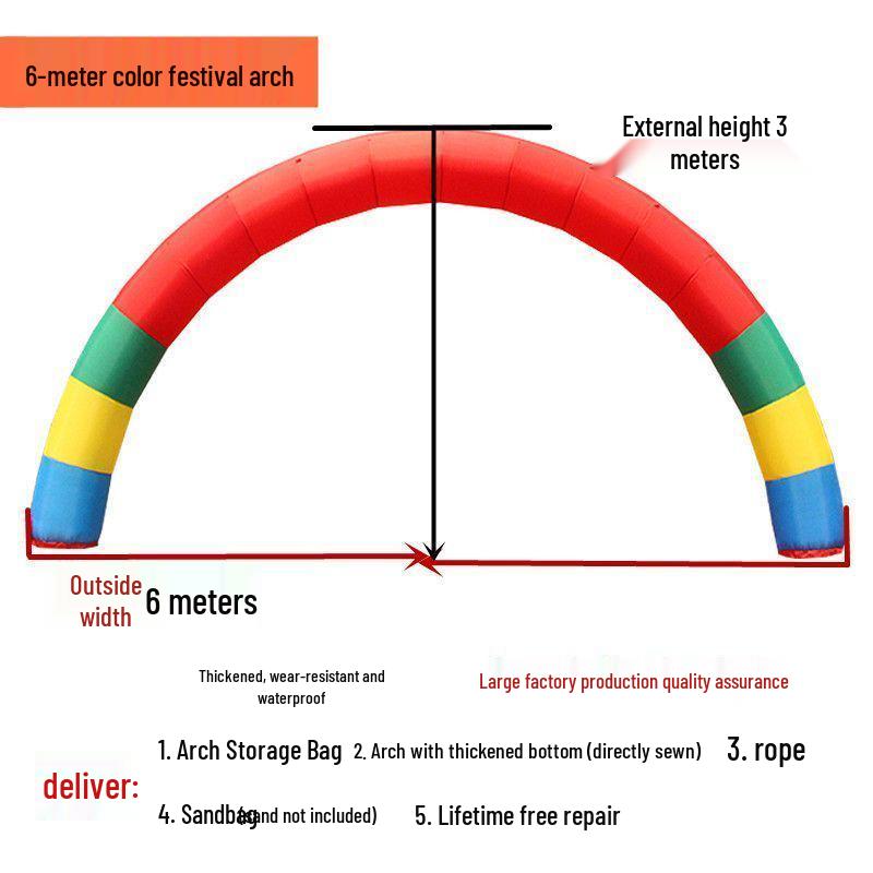 Inflatable Rainbow Arch for Wedding Celebrations and Outdoor Advertising