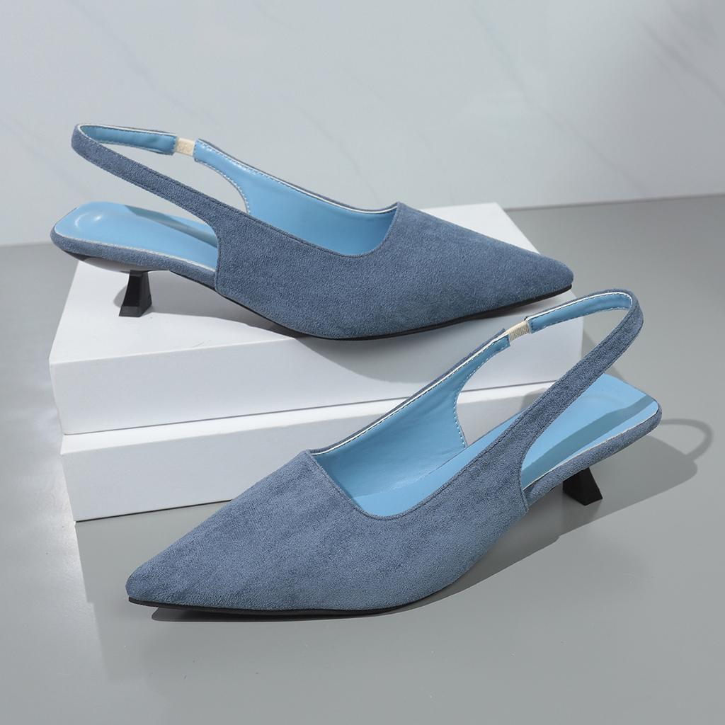 Beautiful purple thin heels high heels 2025 new pointed royal sister bag head sandals women's summer skirt is not tired