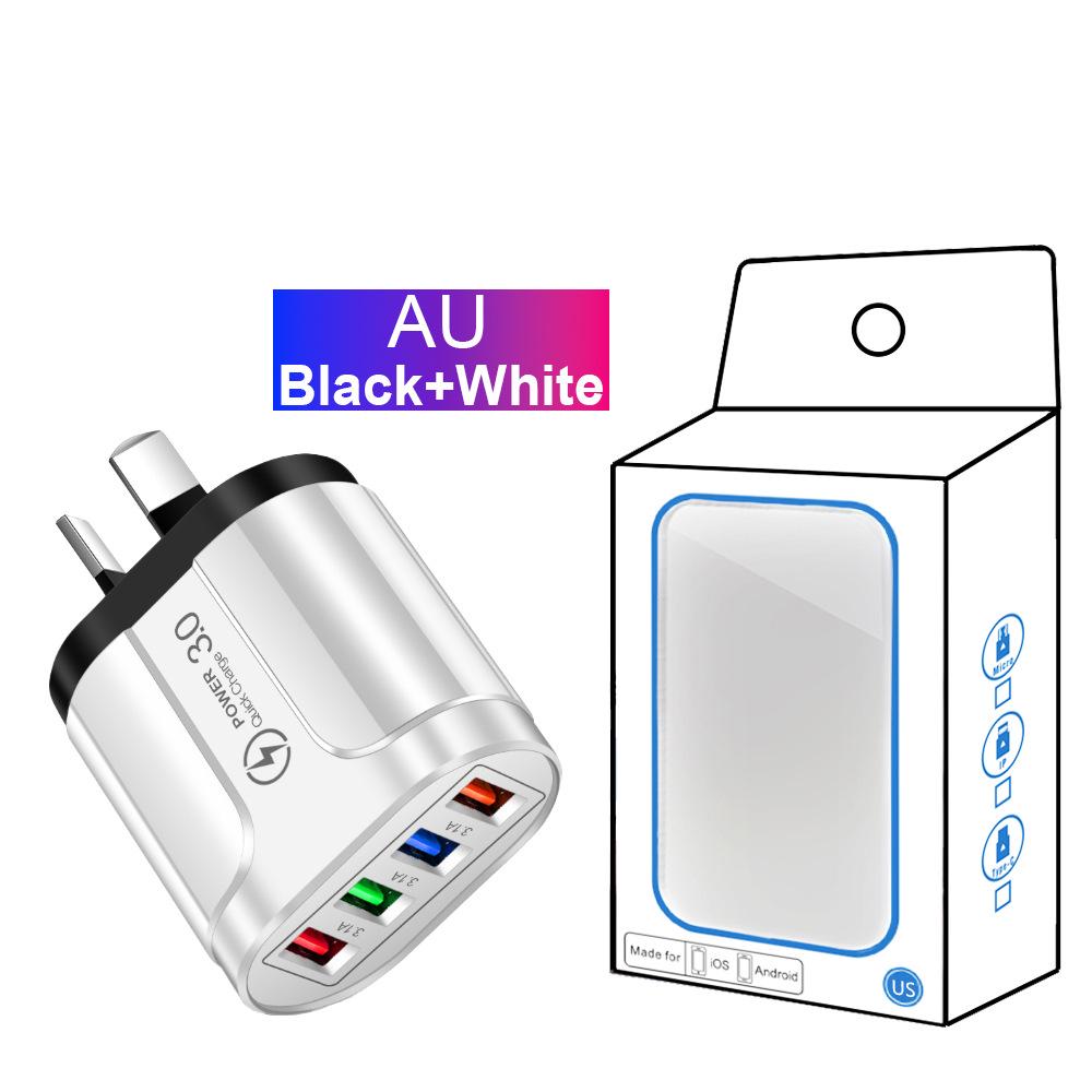 Multi-Port 5V/2.4A Butterfly Travel Charger with 4 USB Ports for EU, US, and UK