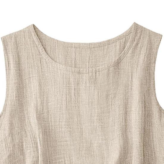 Damen Oberteile Rundhals Ärmellos Lockerer Schnitt Pullover Oberteile Sommer Frühling Lässig Basic Layering T-Shirt Tägliches Tragen