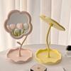 Creative Flower Mirror Desktop Dormitory Desktop Mirrors for Bedroom Home Rotatable Decor Mirror 29.5 X 16.5cm