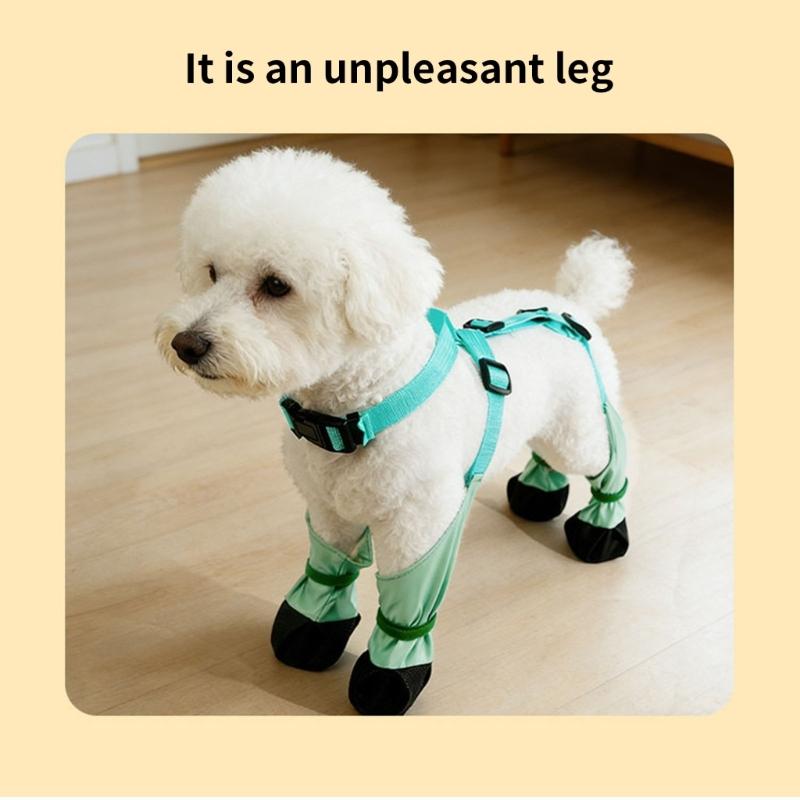 Dog Waterproof Leggings Shoes Suspender Booties Adjustable Pet Rain Suspender Booties Rainwear Walks and Outings