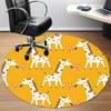 1pc Giraffe Pattern Office Round Rug, Non-slip, Soft and Durable Office Rug for Interior Decoration, Perfect for Office, Beautiful Decoration yy260323