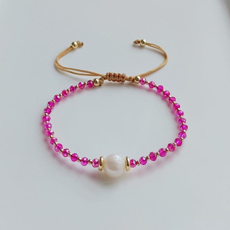 Faceted  Beaded Bracelet For Women  Natural Pearl Bracelets Jewelry Pulseras Femme Y2K Accessories