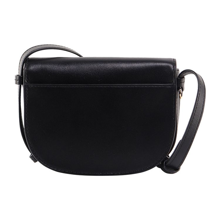 Michael Kors MK Hally Letter Buckle Solid Color Vintage Leather Saddle Bag Women Shoulder Bag Black 32F1G2HC1L-001