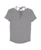 HIGH SCHOOL DISCO Lace Halter Neck Short Sleeve T-Shirt Gray