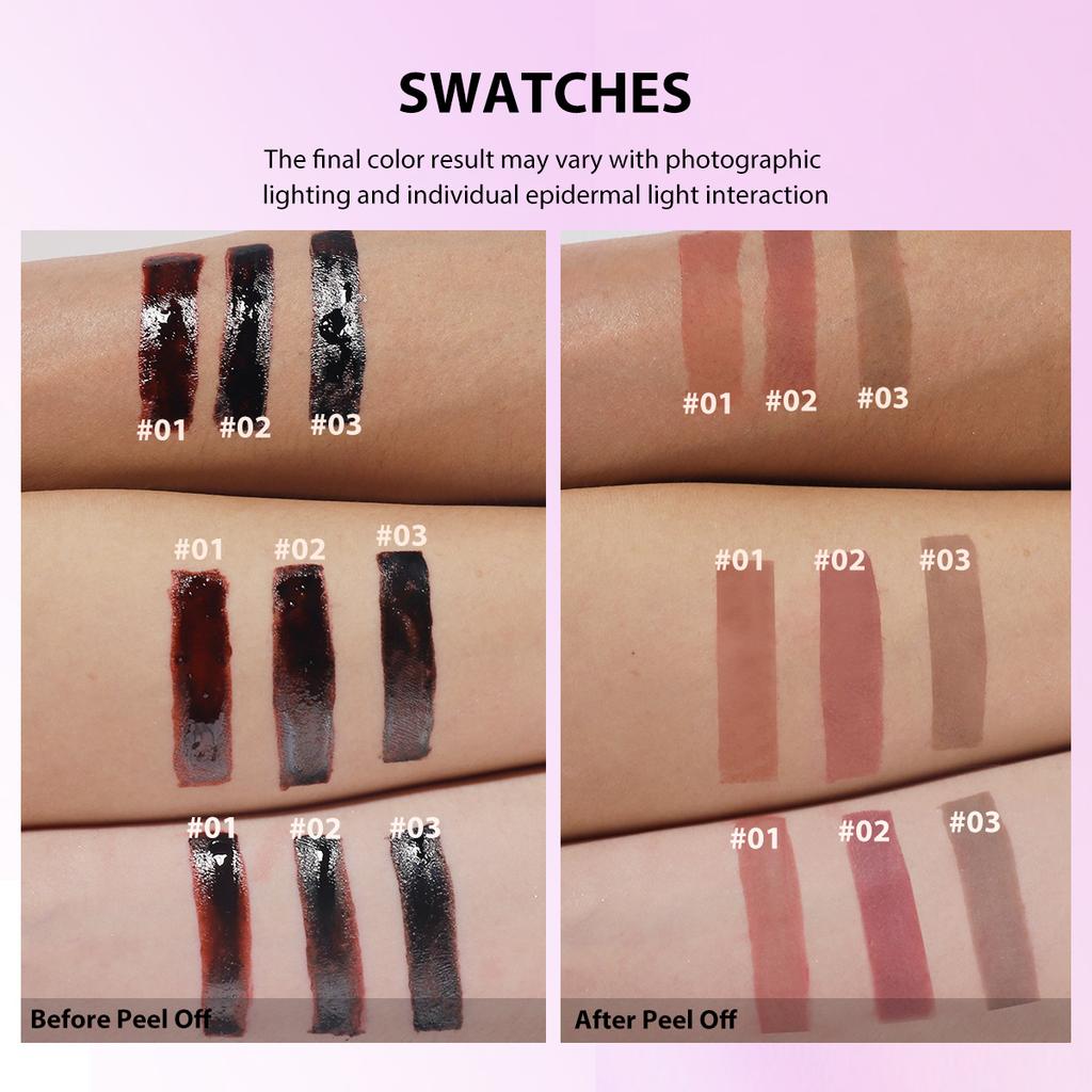 3PCS Peel Off Lip Liner Set, Long - Lasting Smudge - Resistant Water/Sweat Proof Transfer , Vibrant Multi - Color Lip Gloss , Lipstick Gift Set