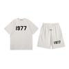 Three-dimensional flocking 1977 men's and women's American high street hoodie sweater trousers casual suit