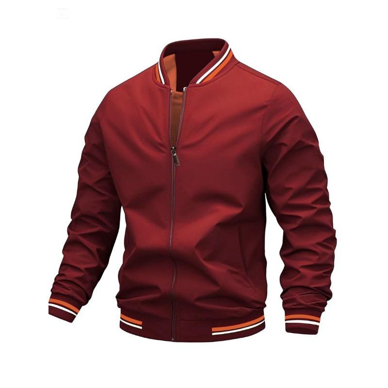 Lightweight Windproof Striped Cuff Jacket For Men Casual Style